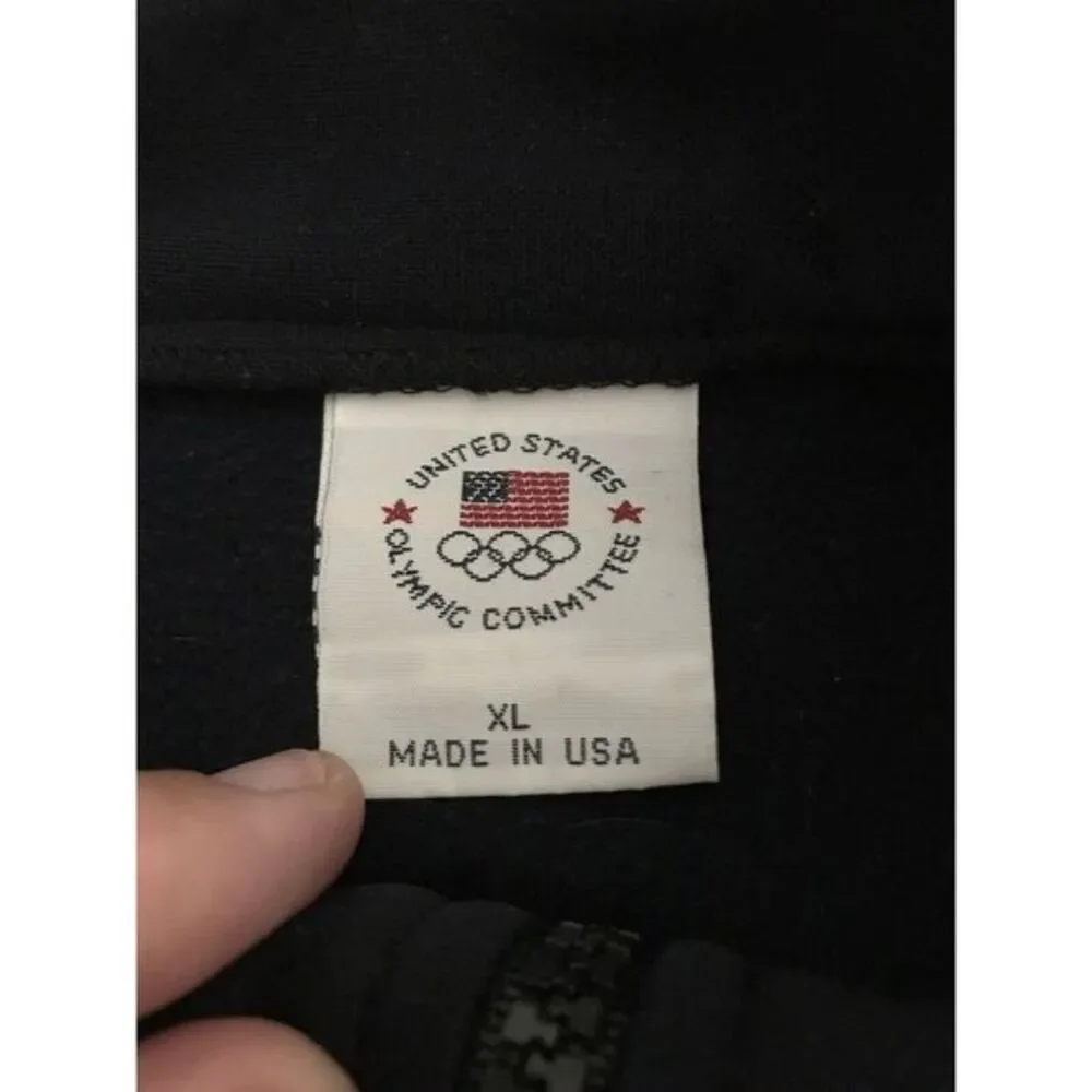 USA Olympic‎ Committee Jacket Full Zip Up Size XL Black /Navy Blue  Olympics